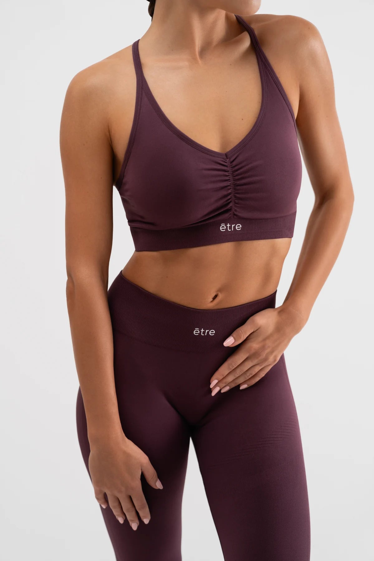 Leggings ActiveFit plum tajice i top za fitness etre