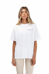 Bijela ženska majica Essentials White Être - oversized fit prednji pogled, kratki rukavi, ÊTRE.ESSENTIALS logo, premium casual odjeća