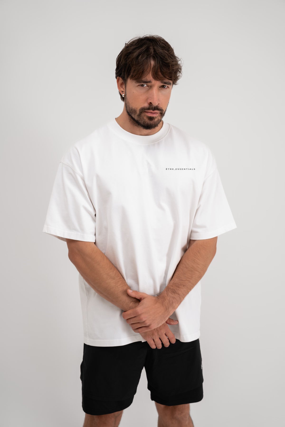 Bijela muška majica Essentials White Être - oversized fit, kratki rukavi, ÊTRE.ESSENTIALS logo, premium casual odjeća