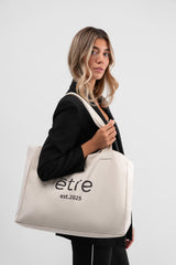 Bež Être tote bag platnena torba - shopping bag s logom Être est.2025, ženska torba za svakodnevnu upotrebu
