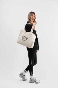 Être tote bag bež platnena torba s logom est.2025 - ženska shopping torba