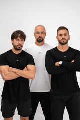 Être Urban muške majice - crna, bijela, unisex majica s okruglim ovratnikom i logom, premium casual sportska odjeća, grupna fotografija