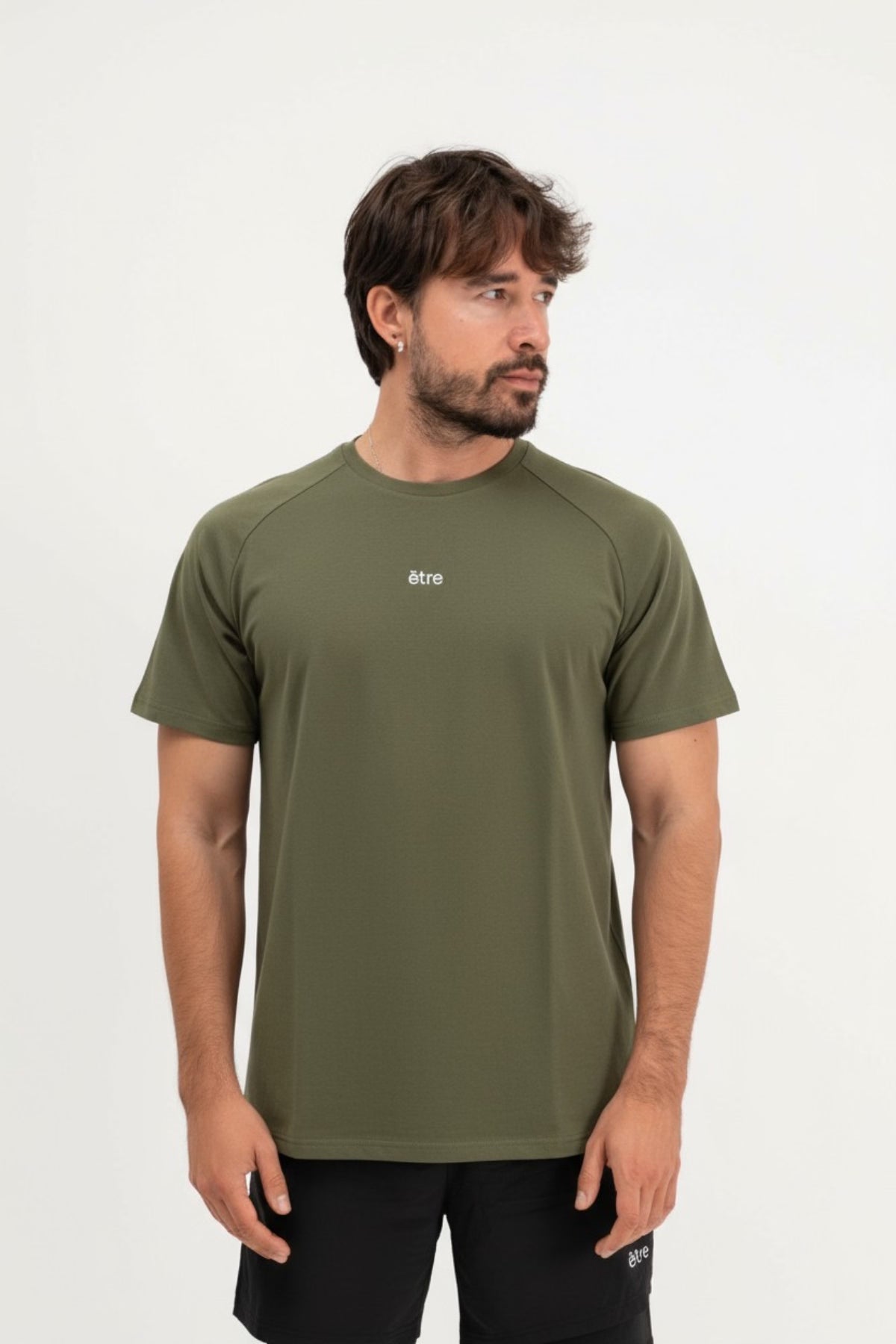 Muška majica Perform Army Green Être - kratki rukavi, Être logo, premium sportska odjeća za muškarce